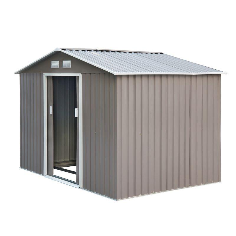 Outsunny Metal Storage Shed Organizer, Garden Tool House with Vents and Sliding Doors for Backyard, Patio, Garage, Lawn