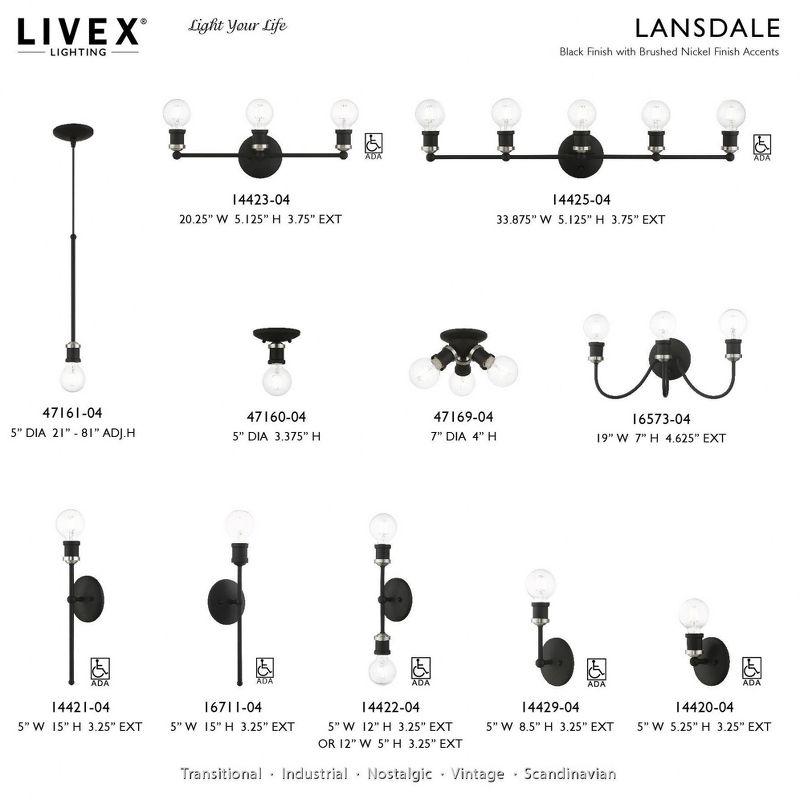 Livex Lighting Lansdale 3 - Light Flush Mount in  Black/Brushed Nickel