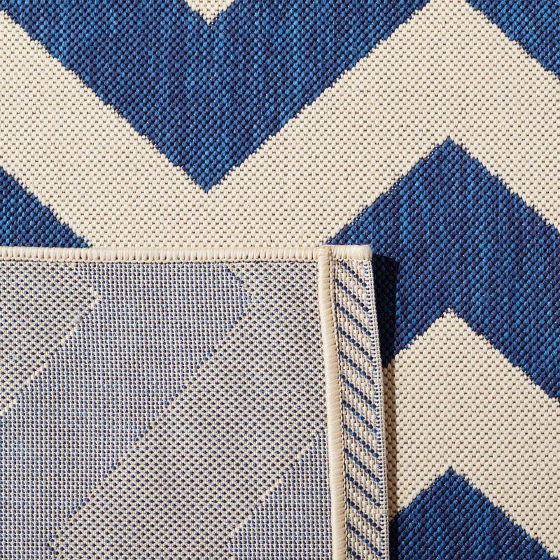 Courtyard CY6244 Power Loomed Indoor and Outdoor Area Rug - Navy/Beige - 4'x5'7" - Safavieh