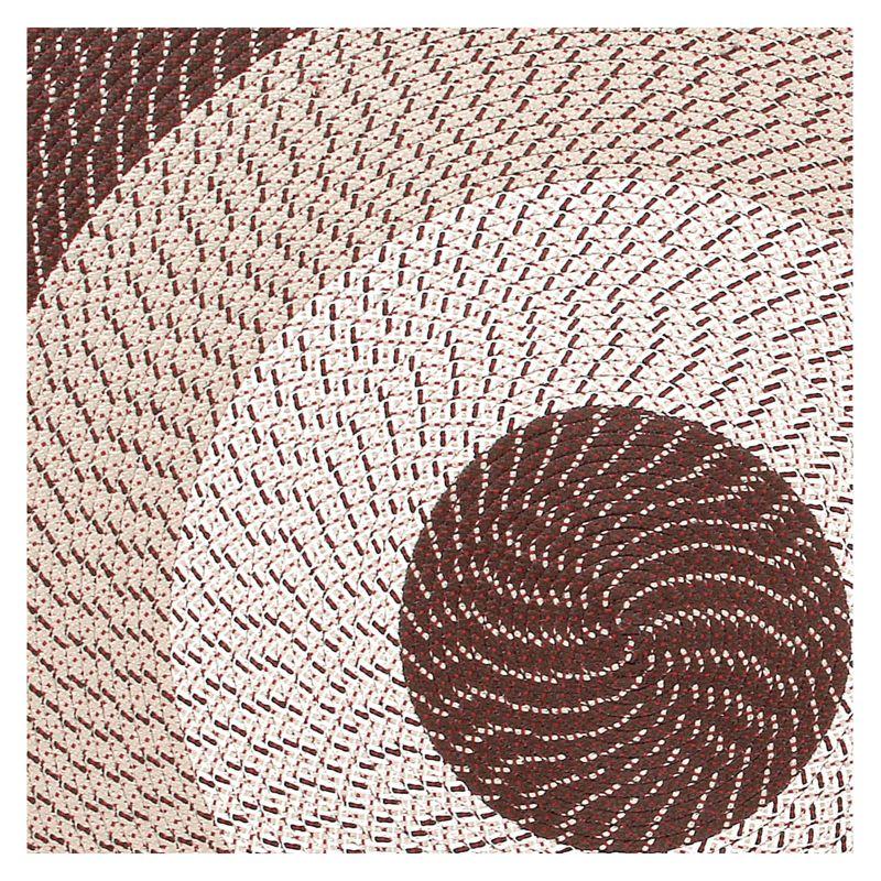 Brown Stripe Oval Braided Reversible Synthetic Rug, 30" x 50"