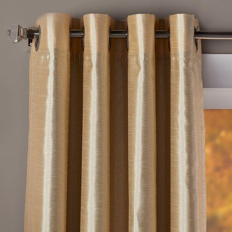 The Lakeside Collection Solid Faux Silk Blackout Curtains - Champagne 63"