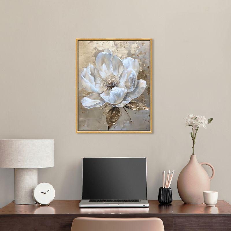 Art Remedy Athenas Flower Floral Fine Wall Art, 20" x 24", Gold Frame