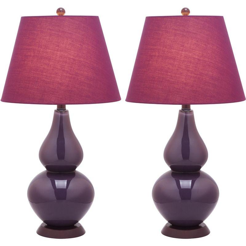 Cybil Double Gourd Lamp (Set of 2) - Dark Purple - Safavieh.