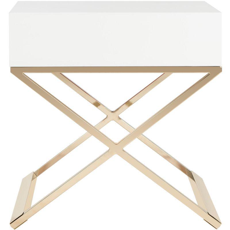 Zarina Modern Cross Leg End Table - White - Safavieh.