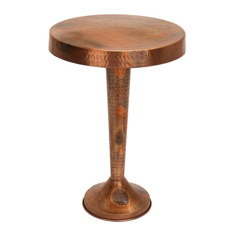 Metal Round Accent Table Tapered Pole Frame Copper - Olivia & May