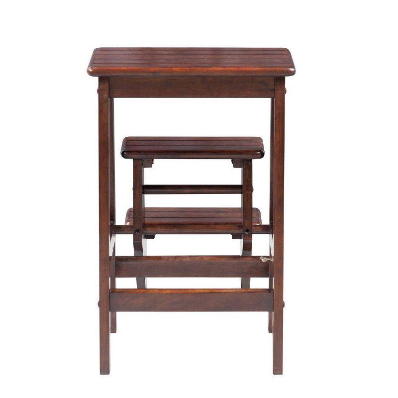 Boraam 24" Industries Folding Step Stool - Dark Cappuccino: Hardwood, Lacquered, 300lb Capacity