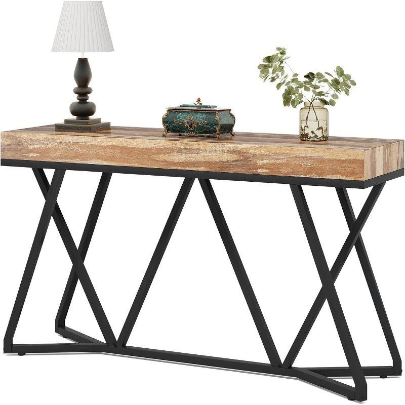 Tribesigns 55.12" Wood-Effect Sofa Table Light Wood & Black