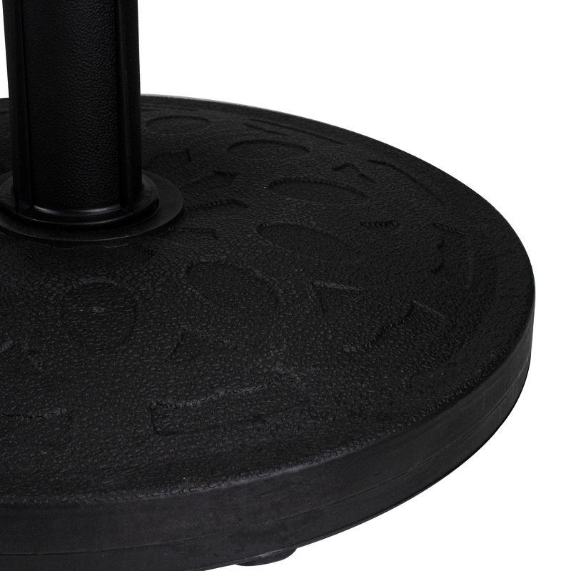 Northlight Black Flat Round Resin Base Stand for Patio Umbrella - 33lbs