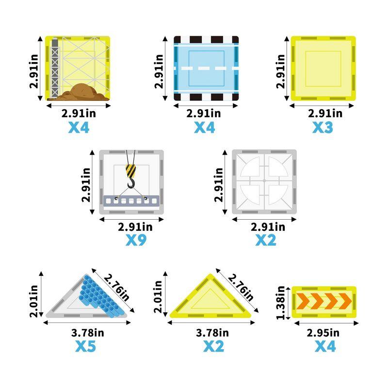 Picasso-TILES 45 PC Construction Themed, Magnetic Tiles, Magnetic Building Blocks for Kids, Magnet for Kids 3+