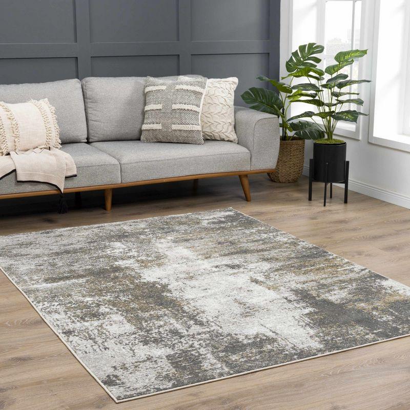 Liveree Abstract Design Modern Gray/Beige Area Rug