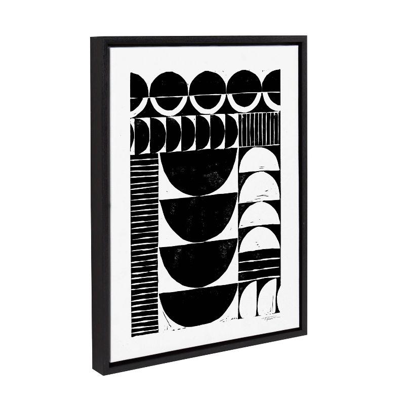 Sylvie Modern Circular Block Print Framed Canvas by Statement Goods - Kate & Laurel All Things Decor