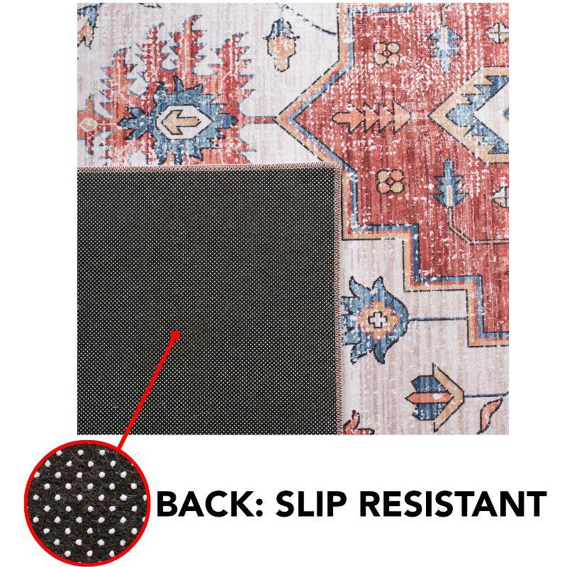 Tucson TSN109 Power Loomed Machine Washable Runner Rug - Beige/Blue - 2'6"x16' - Safavieh.
