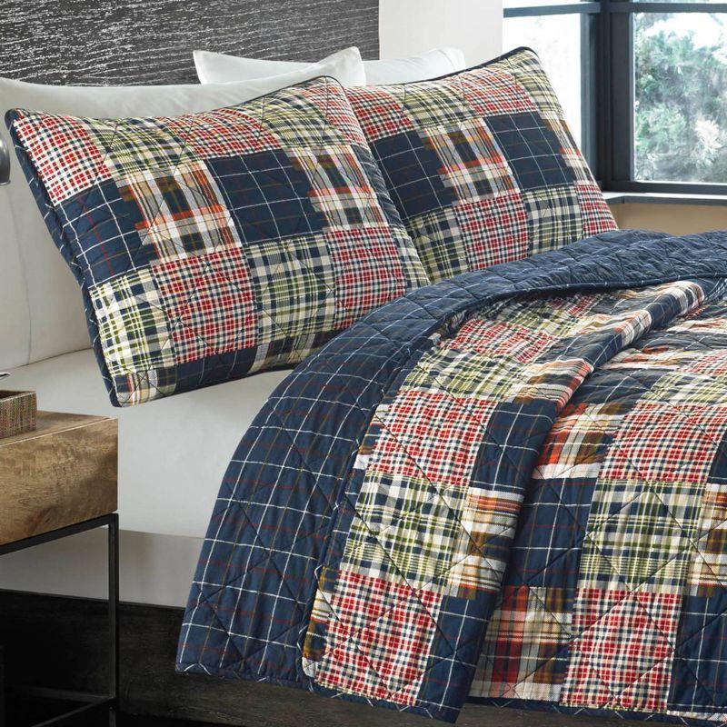 Eddie Bauer Eddie Bauer Madrona Blue Cotton Reversible Quilt Set
