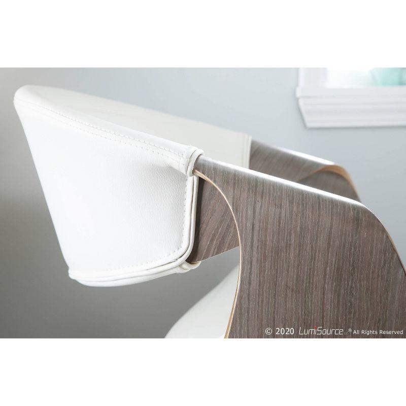 Symphony Mid-Century Modern Dining Accent Chair: Faux Leather, Wood Legs, Tufted - LumiSource