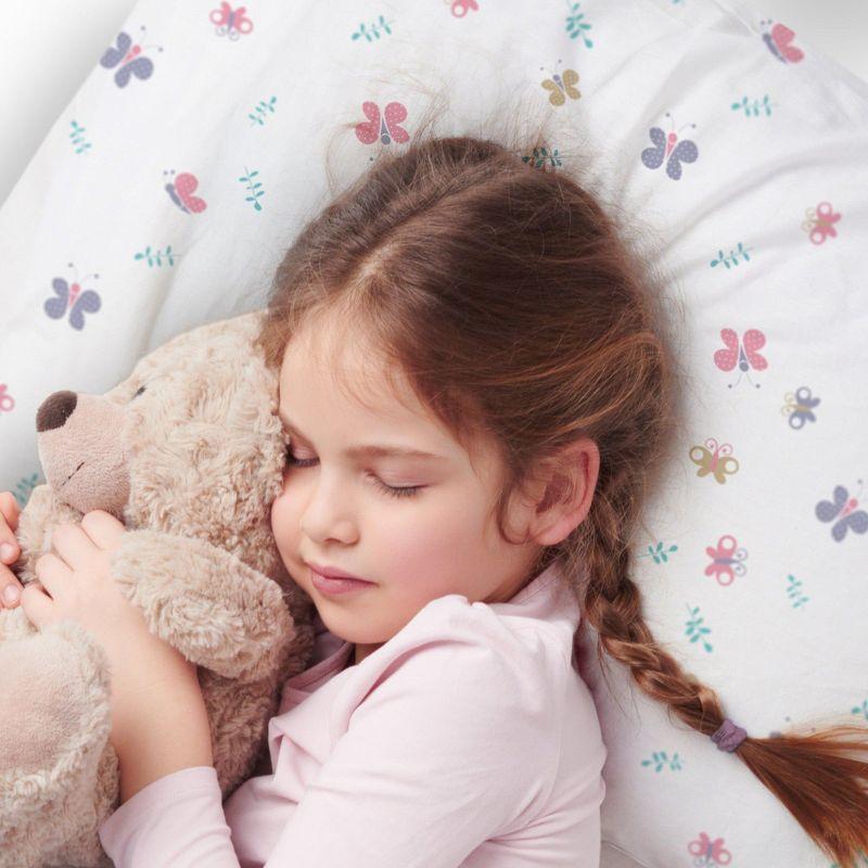 BreathableBaby Cotton Percale Pillowcase, For 13" x 18"/33 x 46 cm Toddler Pillow, Butterflies (2-Pack)