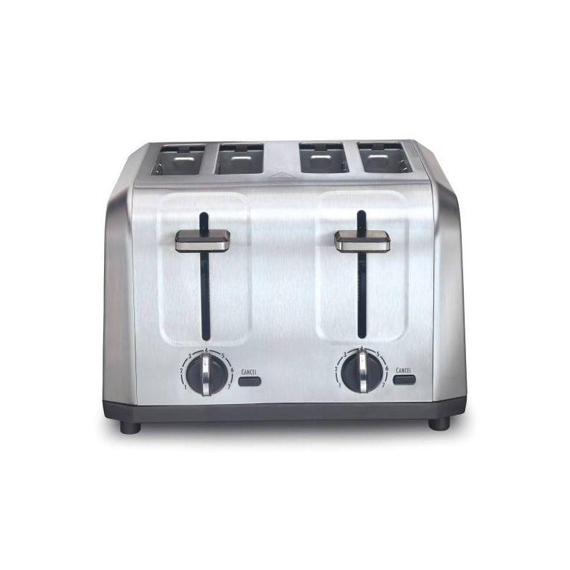 Brushed Stainless Steel 4-Slice Toaster with Wide Slots