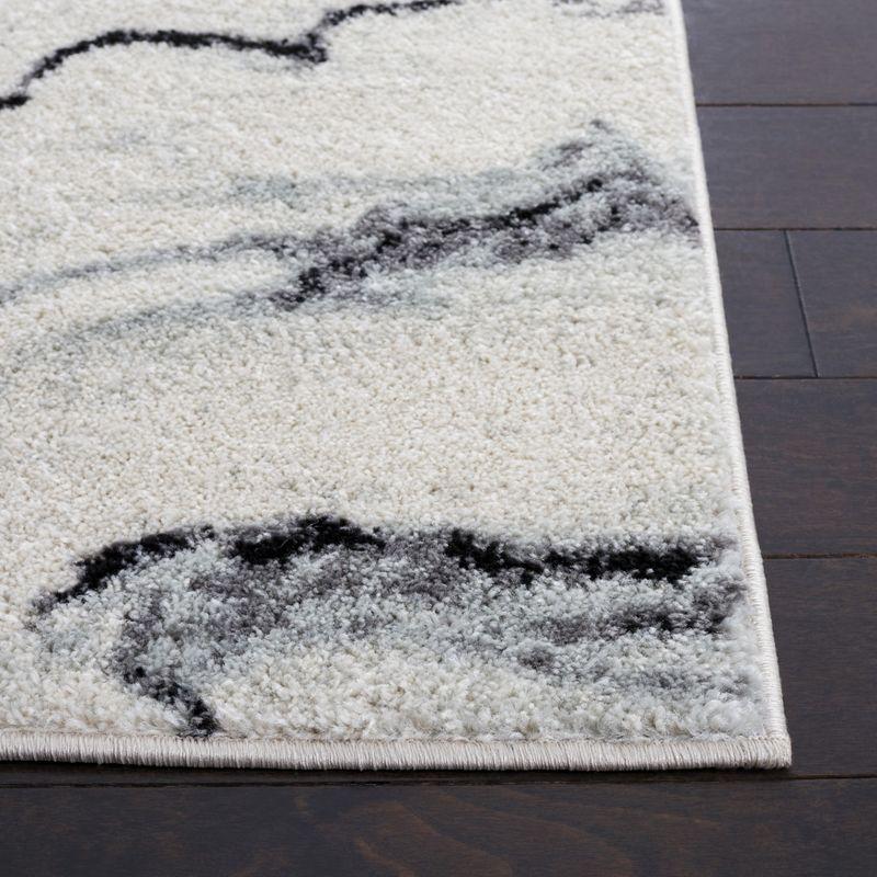 Tulum TUL274 Power Loomed Area Rug - Ivory/Black - 6'7"x6'7" - Safavieh.
