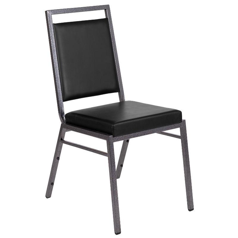 Black Vinyl and Metal Stacking Banquet Chair