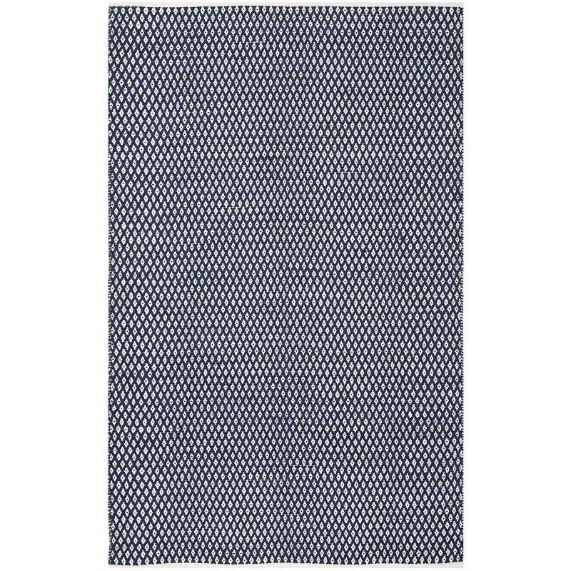 Hand-Woven Coastal Charm Blue Cotton Area Rug 6' x 9'