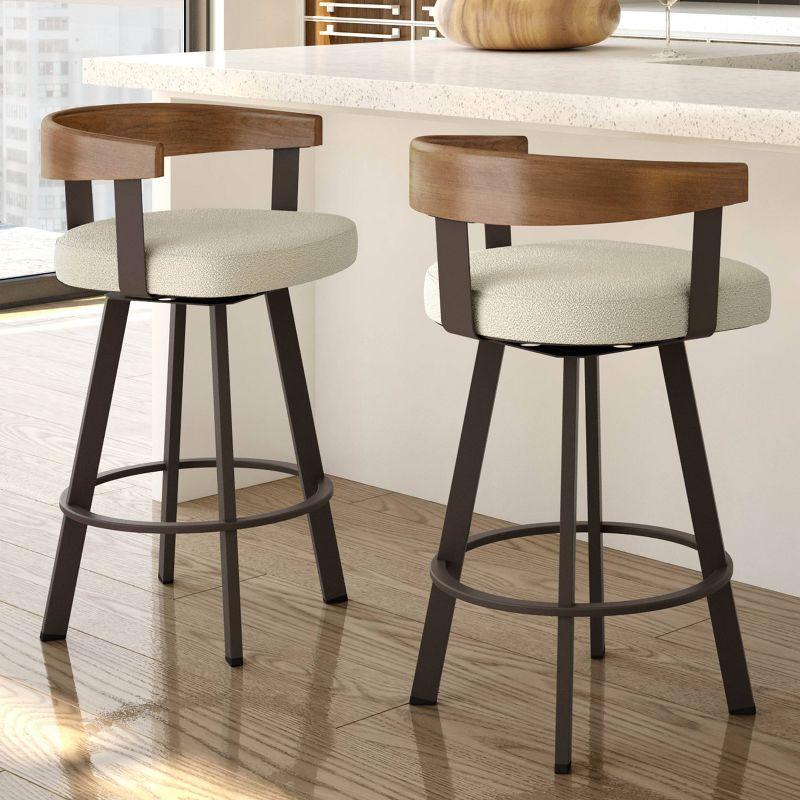 Amisco Lars Upholstered Barstool Cream/Dark Brown