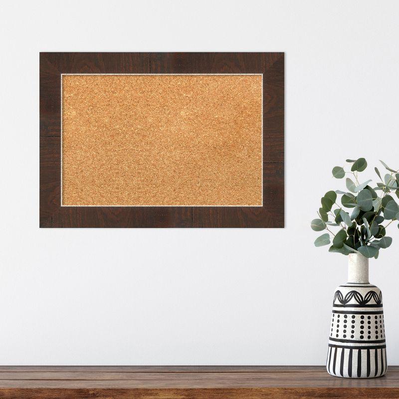 Amanti Art Wildwood Brown Narrow Framed Corkboard, Natural Cork