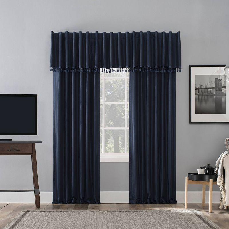 Faux Dupioni Silk Thermal Extreme 100% Blackout Back Tab Curtain Panel