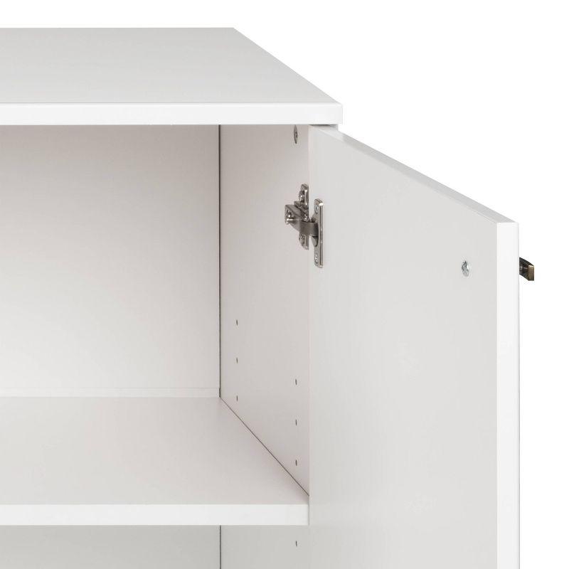 Milo Mid-Century Modern 4 Door Buffet Server White - Prepac: Laminated Storage Cabinet, CARB Certified