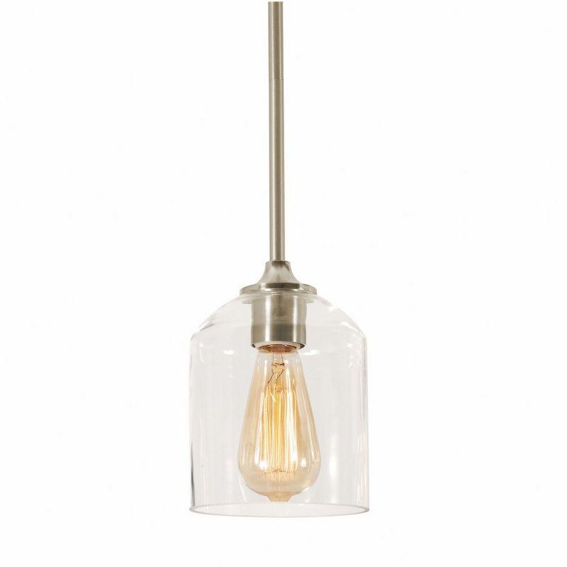 William 6" Satin Nickel Vintage Glass Pendant Light