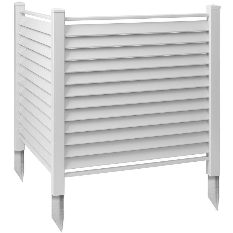 Casafield 48" x 48" White Vinyl Louvered Privacy Screen