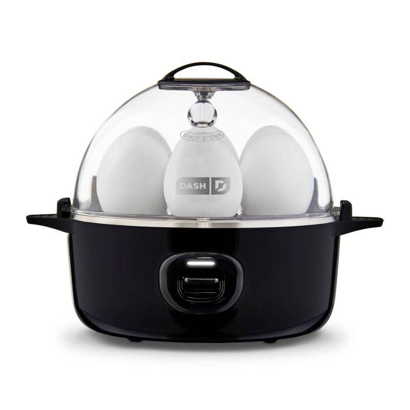 Black Compact 3-in-1 Egg Cooker with Auto Shut-Off