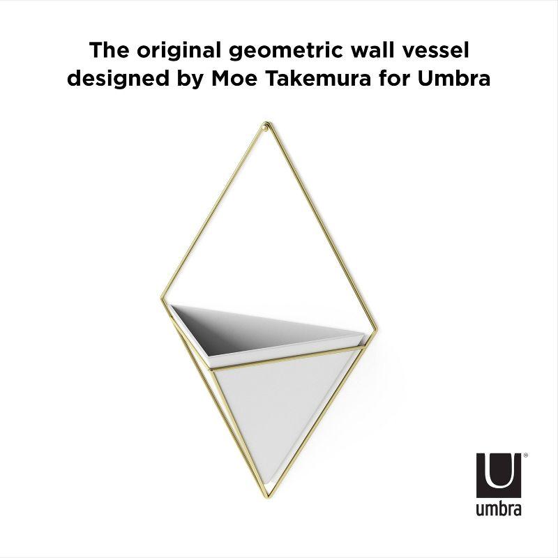 White and Brass Geometric Wall Planter Decor