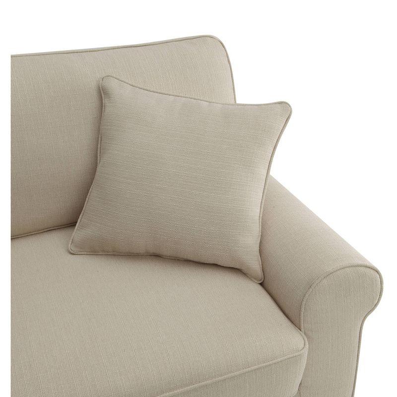 Copenhagen Cream Loveseat with Pillowed Back and Rounded Arms