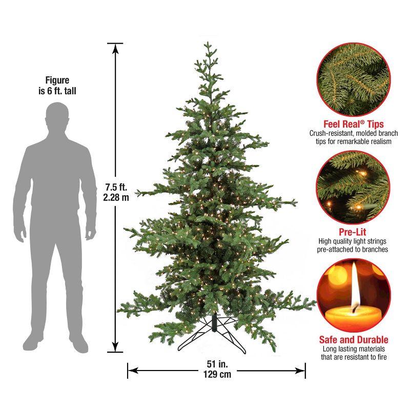 HGTV 7.5' Pre-lit Full Artificial Christmas Tree with Clear Lights and PowerConnect: Hinged Branches