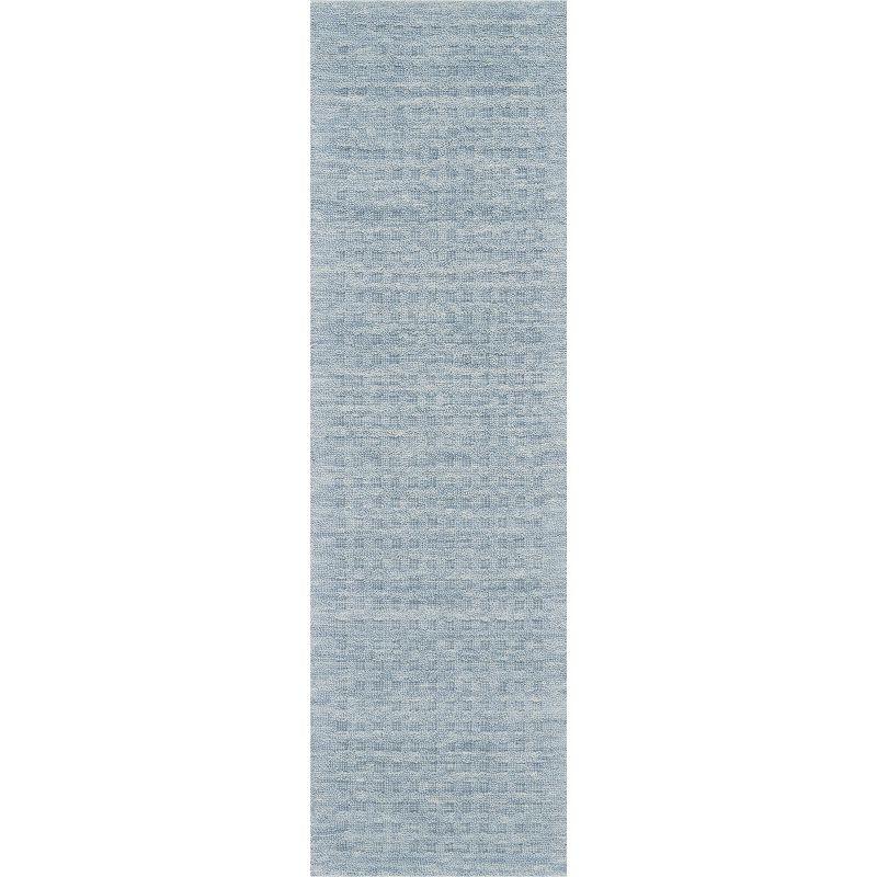 Artisan Sky Blue Wool Textured 27" x 96" Runner Rug