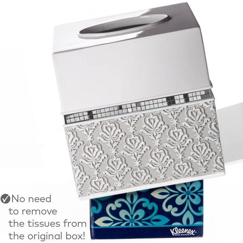 Creative Scents Mirror Damask Tissue Box Cover