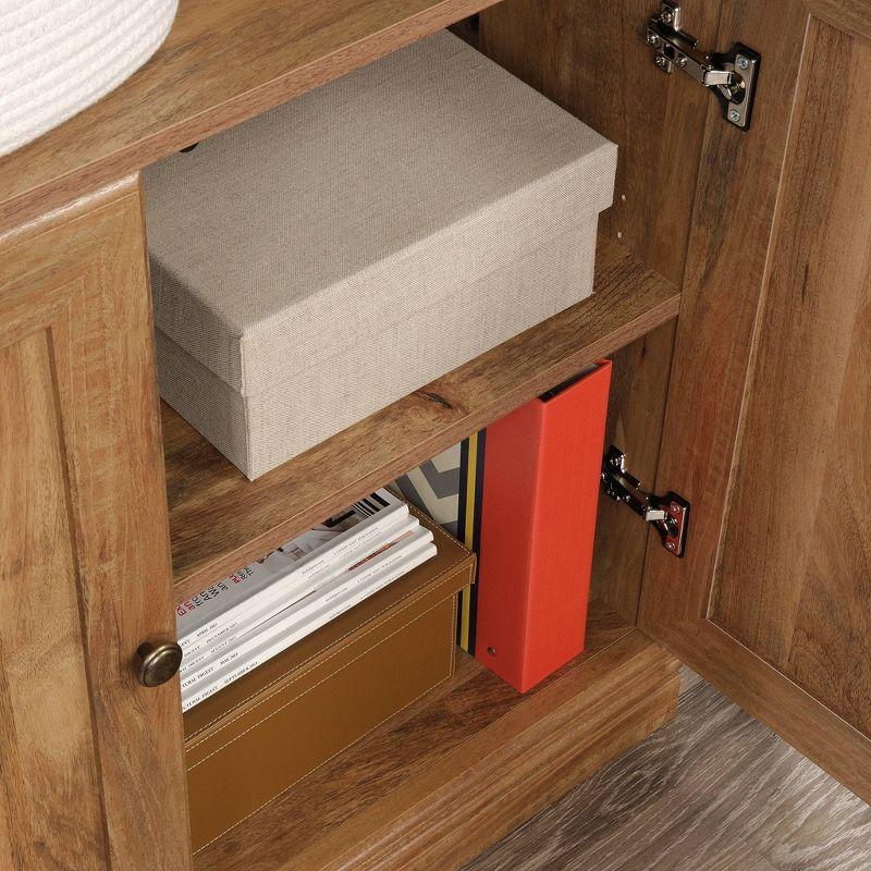 70" 5 Shelf Bookcase with Doors Yellow - Sauder: Sindoori Mango, Vertical Storage