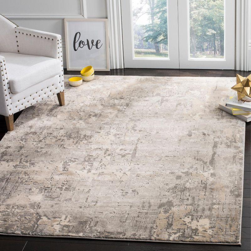 Elysian Fields Abstract Gray Synthetic 4' x 6' Area Rug