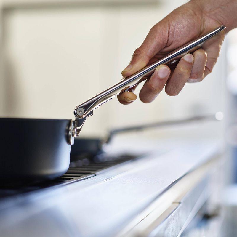 Joseph Joseph Space Ceramic Non-Stick 3.8 Qt. Sauté Pan with Folding Handle and Lid