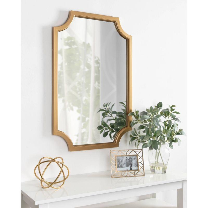 Kate and Laurel Hogan Wood Framed Mirror with Scallop Corners