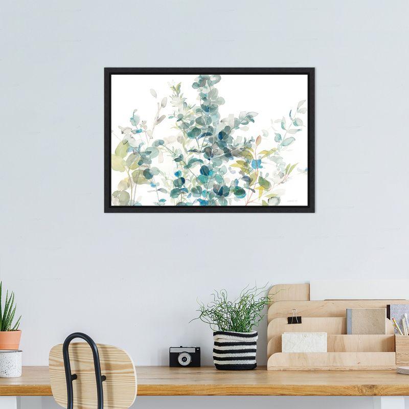 Amanti Art Eucalyptus I White Crop by Danhui Nai Framed Canvas Wall Art