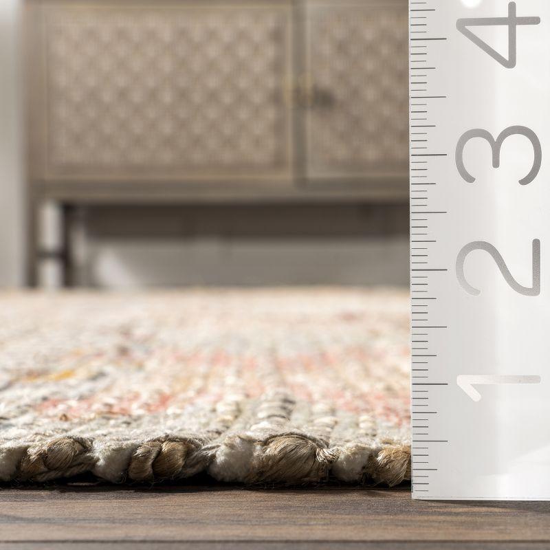 Nuloom Hermina Abstract 8x10 Jute Indoor Area Rug for Dining Room Rug Neutral Rug Living Room Rug Kitchen, Multicolor/Ivory