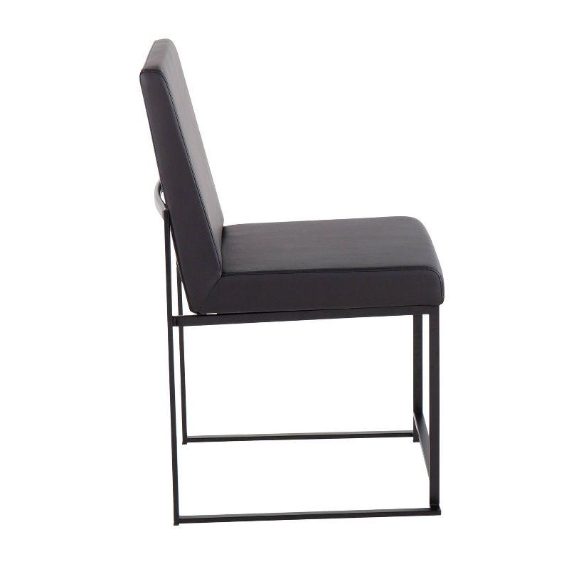 Set of 2 High Back Fuji Dining Chairs: Upholstered, Armless, Steel Frame - LumiSource