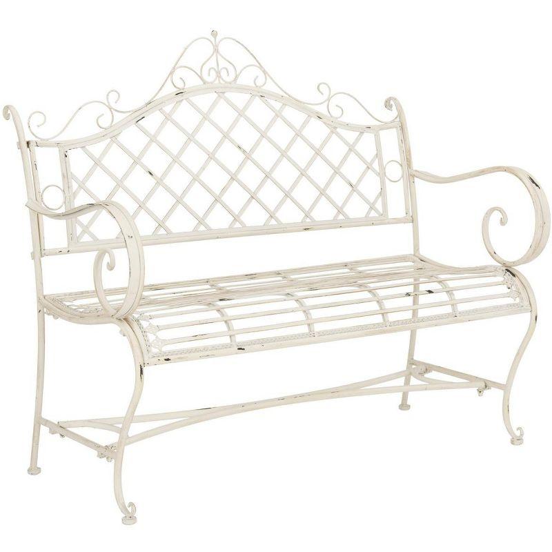 Abner Wrought Iron 45.75 Inch W Outdoor Garden Bench  - Safavieh