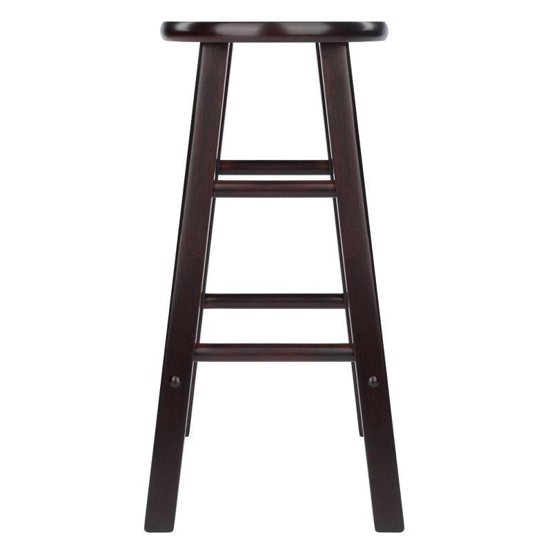 Espresso Solid Wood 24" Counter Height Barstools, Set of 2