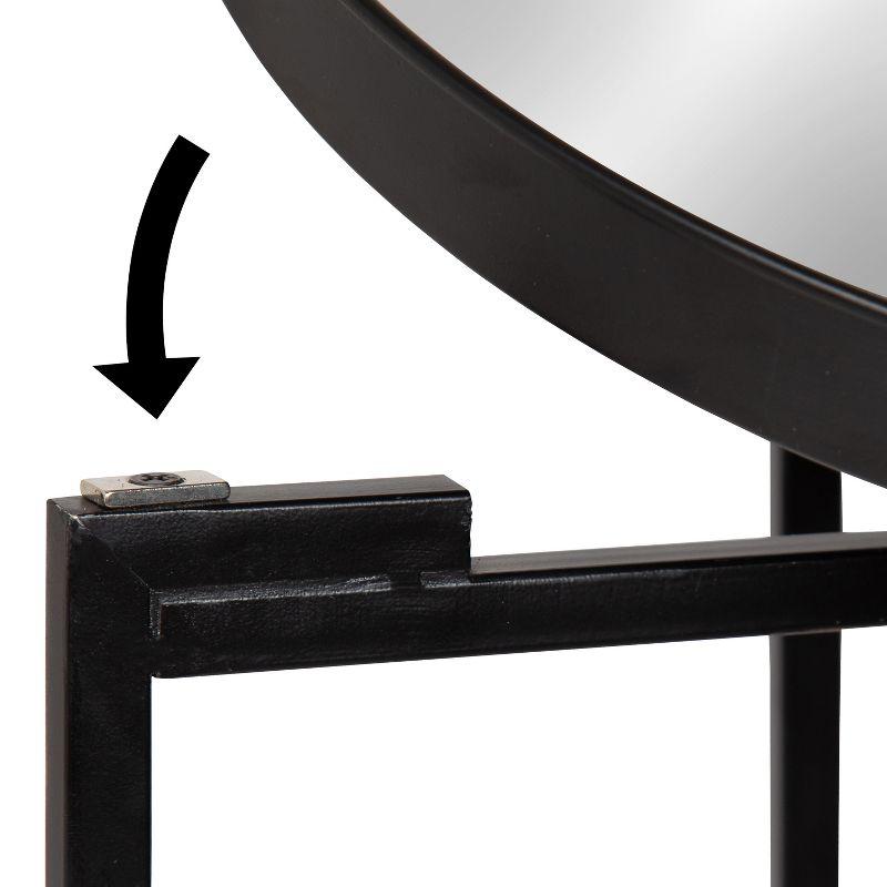 Kate and Laurel Celia Round Metal Tea Table, 14x14x25.75, Black and Mirror