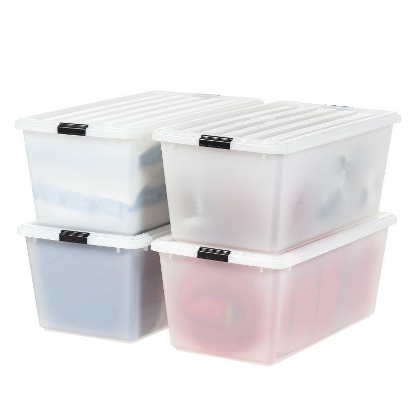 IRIS USA 45/68/91/144qt Plastic Storage Bins with Lids