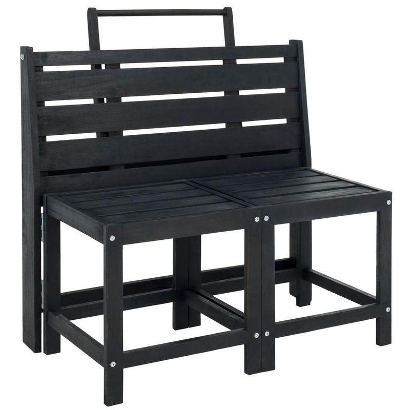 Belamy 63'' Black Transformer Bench-to-Table for Outdoor Use