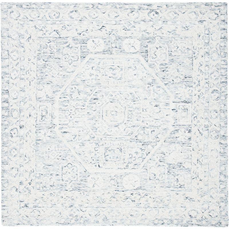 Ivory Elegance 5' Square Hand-Tufted Wool Rug