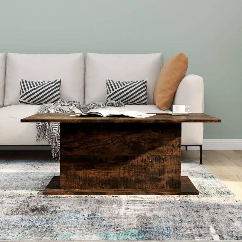 vidaXL Coffee Table Smoked Oak 40.2"x21.9"x15.7" Engineered Wood