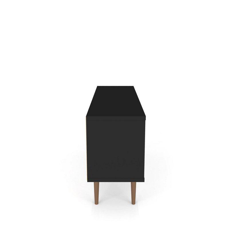 53.14" Liberty TV Stand for TVs up to 50" Black - Manhattan Comfort: Mid-Century Modern Media Console